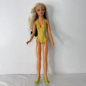 Vintage Ideal Tiffany Taylor Doll 18 Inch Gold Swimsuit Blonde Brunette 1974